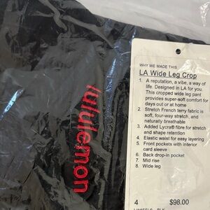 Lululemon Black Pants with Red Logo